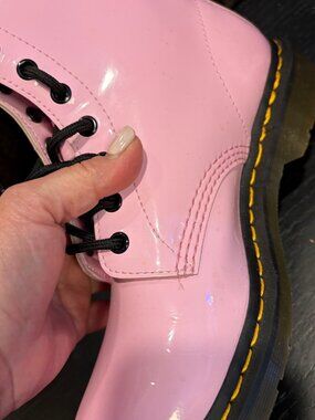Dr. Martens 1460W Pink Patent Leather Combat Boots Women’s Size 9 UK 7